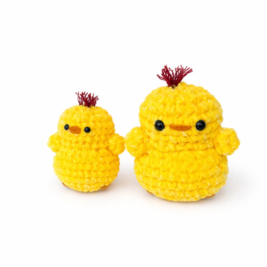 Virkad kyckling (12 och 8 cm långa)