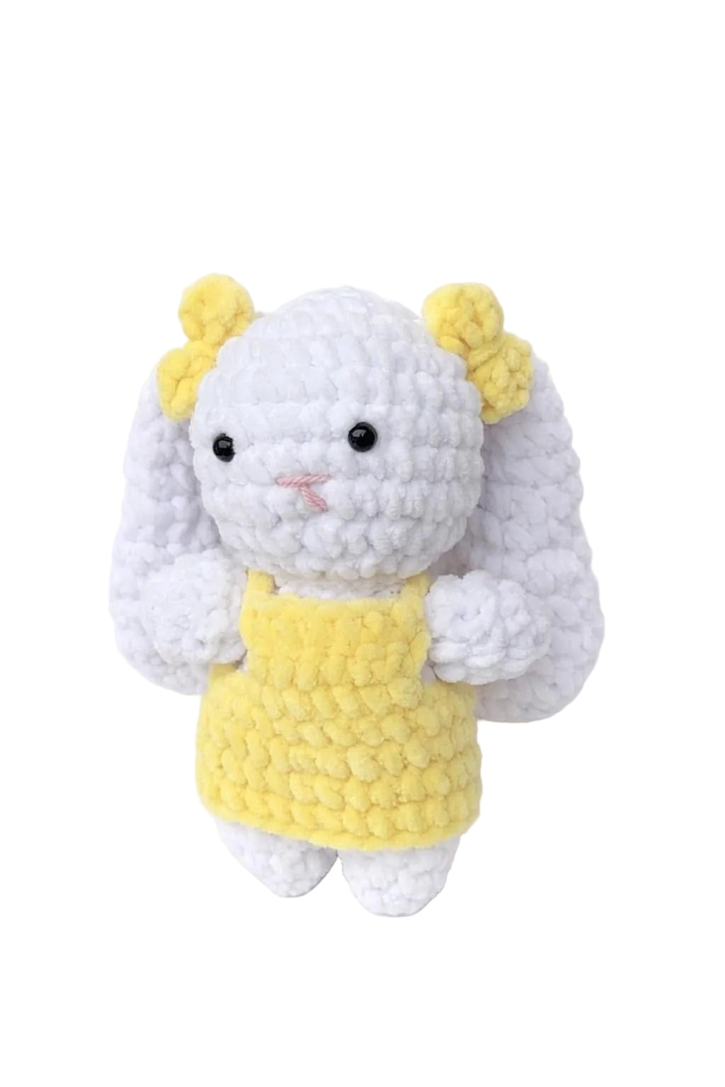 Virkad Kanin i Gul Klänning (21 cm lång)