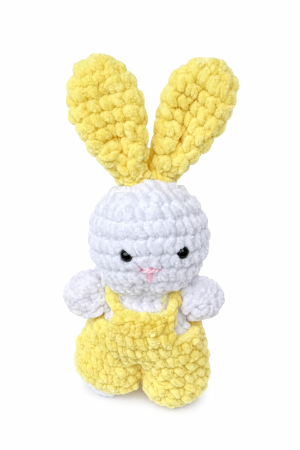 Virkad Kanin i Gul Jumper (med stående öron 24 cm lång)