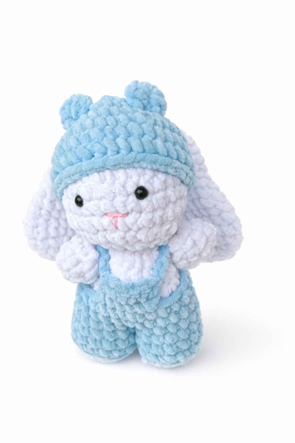 Virkad Kanin i Blå Jumper (21 cm lång)