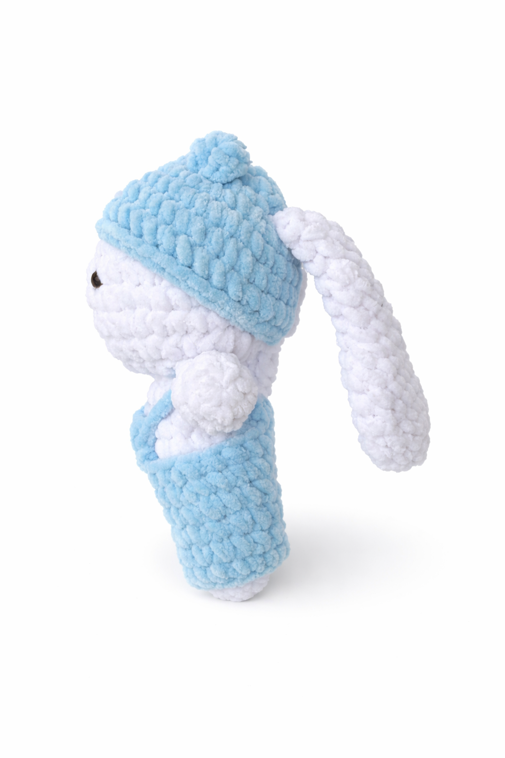 Virkad Kanin i Blå Jumper (21 cm lång)